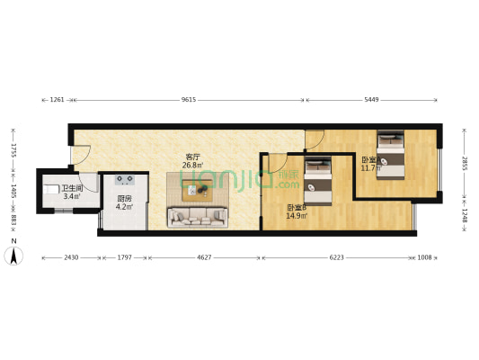 弘德缘小区，小区环境好，交通购物方便-户型图