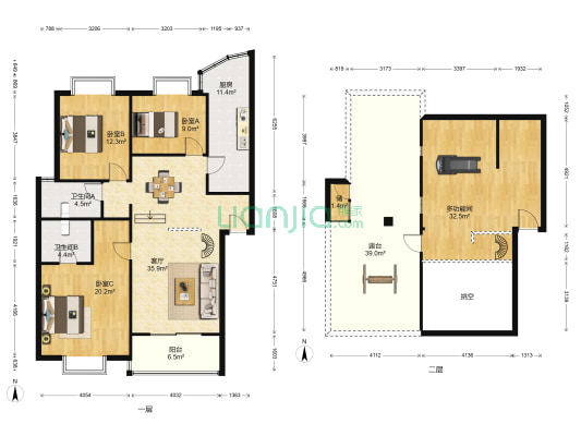 黄金堡城市花园B区 4室1厅2卫 119平方