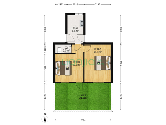铁路三村 2室0厅1卫 47平方