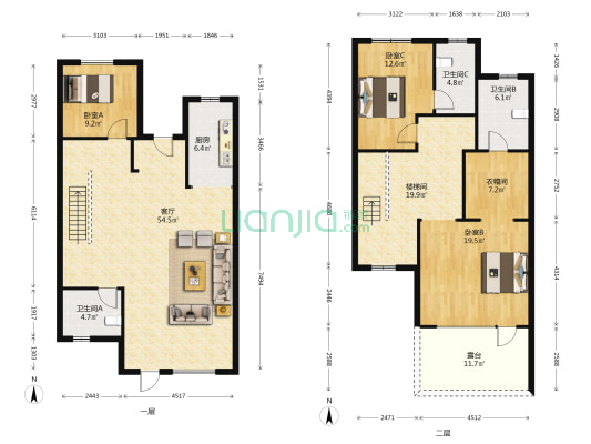 恒大悦珑台 3室1厅3卫 184平方