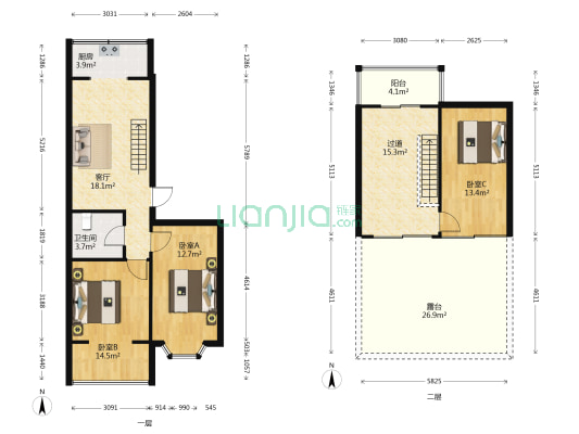 馨悦家园(元宝区) 3室1厅1卫 98平方