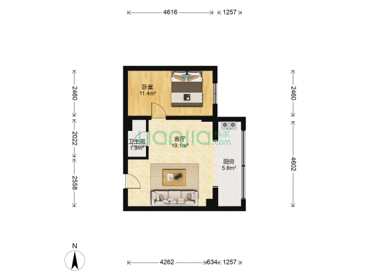 仁礼星座 1室1厅1卫 54平方