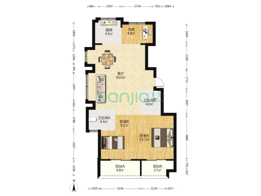 东原芳满庭 3室1厅2卫 99平方