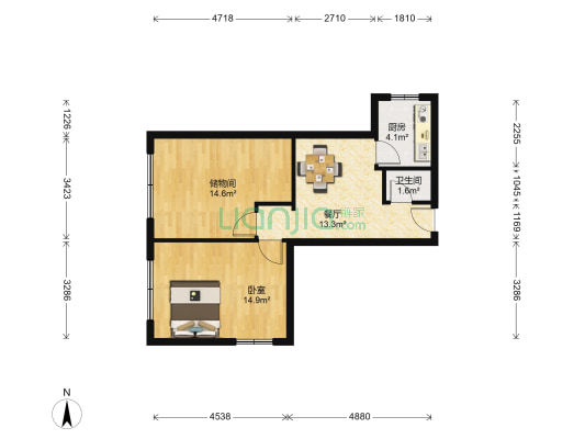 兴建街（大菜市商圈） 1室1厅1卫 63平方