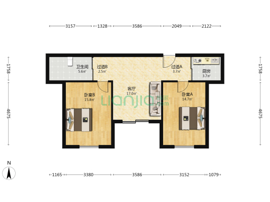 幸福新居北二区 2室1厅1卫 170平方
