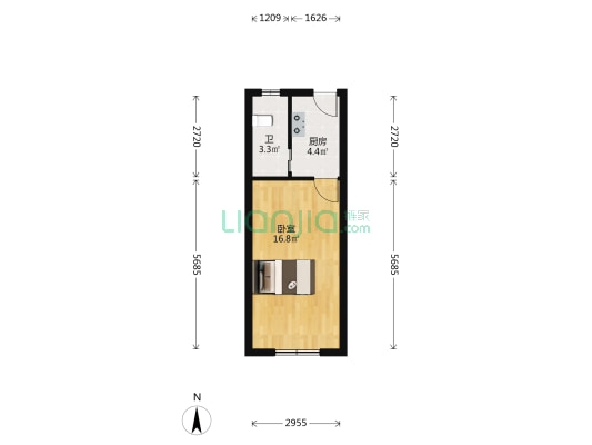 长江路848弄 1室0厅1卫 34平方