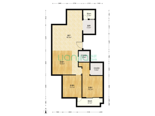 金祥嘉园 3室1厅2卫 145平方