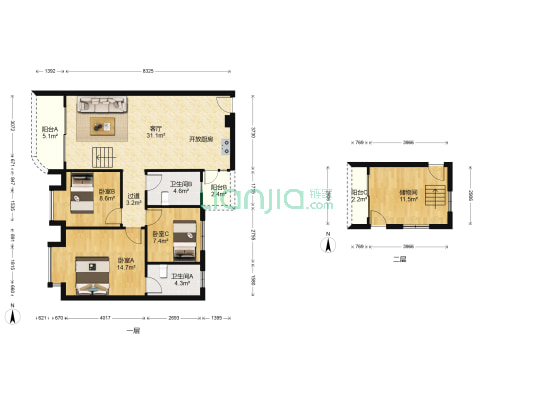 会萃轩 3室1厅2卫 115平方