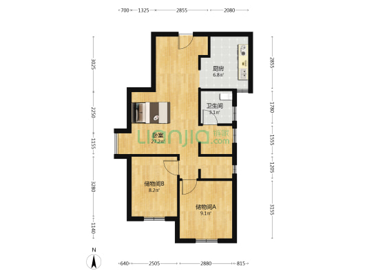 仙蠡墩家园二期 1室0厅1卫 85平方