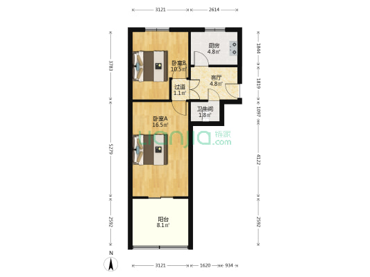 发电楼 2室1厅1卫 51平方