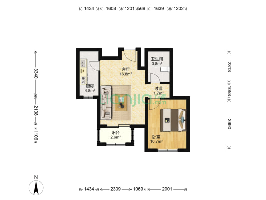 御园C区 1室1厅1卫 59平方
