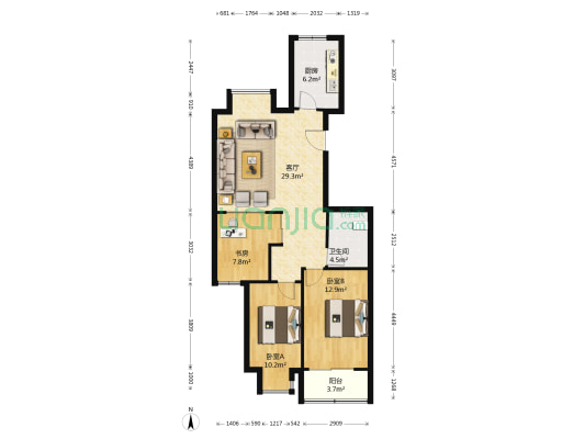 祥和花苑 3室1厅1卫 94平方