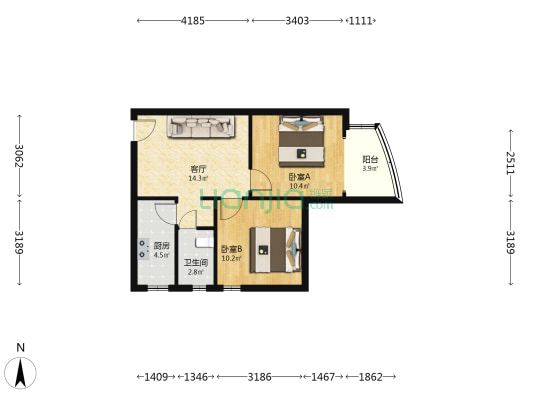 浦东南路1780弄 2室1厅1卫 57平方