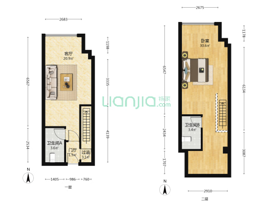 大茂城 1室1厅2卫 41平方