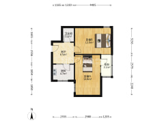 矿山局家属楼南院 2室1厅 西南-涿州矿山局家属楼南院户型图