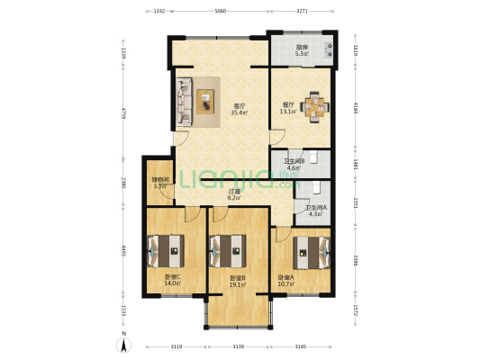 保卫巷 3室2厅2卫 150平方