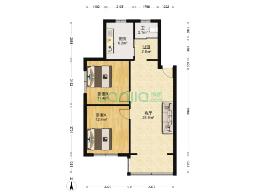 渡江四村 2室1厅1卫 79平方
