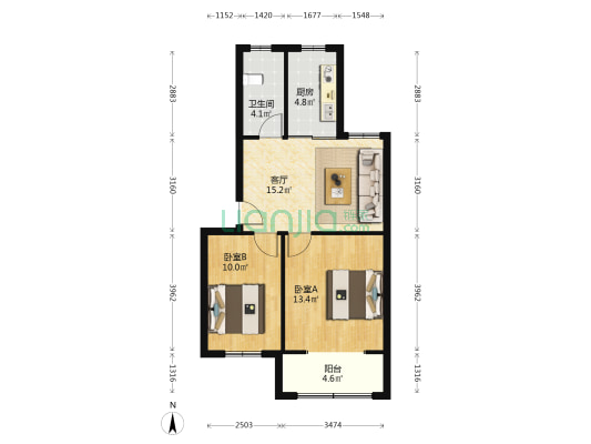 扬子十六村 2室1厅1卫 65平方