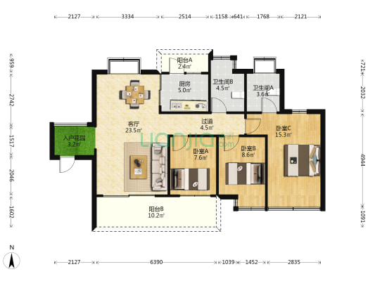 和瑞乐府 3室1厅2卫 114平方