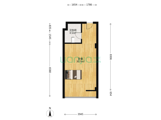 东方时代广场 1室0厅1卫 54平方