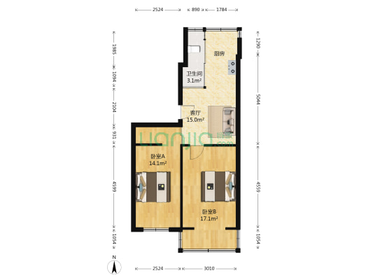发电设备(朝阳区) 2室1厅1卫 62平方
