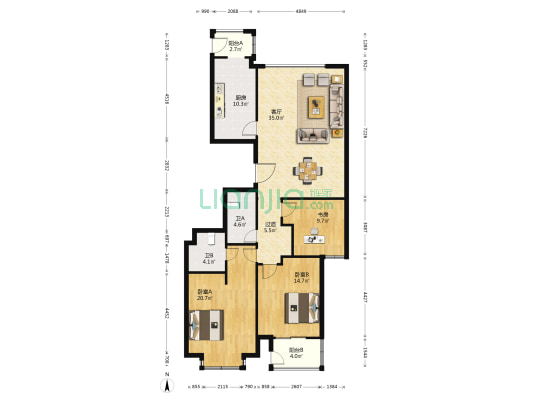 都市仁和 3室1厅2卫 149平方
