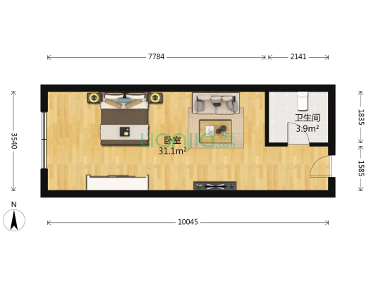 金银湾 1室0厅1卫 53平方