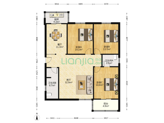 福泽小区 3室2厅2卫 0平方