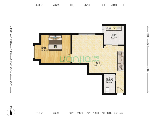江风雅居 1室1厅1卫 63平方