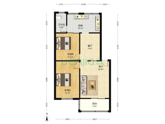 电力巷29号 2室2厅1卫 78平方