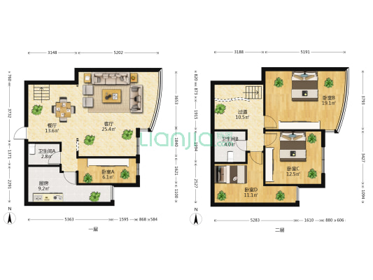 水晶宫公寓 4室2厅2卫 147平方