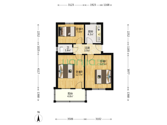 南永宁巷32号 3室0厅1卫 58平方