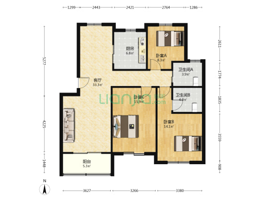 颐谷南苑 3室1厅2卫 113平方