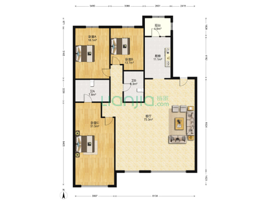 上和·樹 3室1厅2卫 211平方