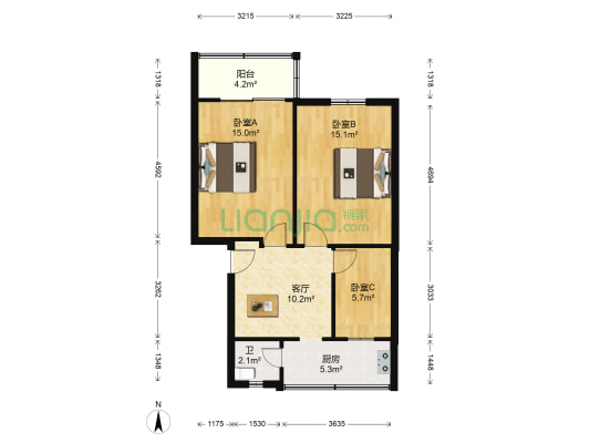 东吴大道1264号 3室1厅1卫 70平方