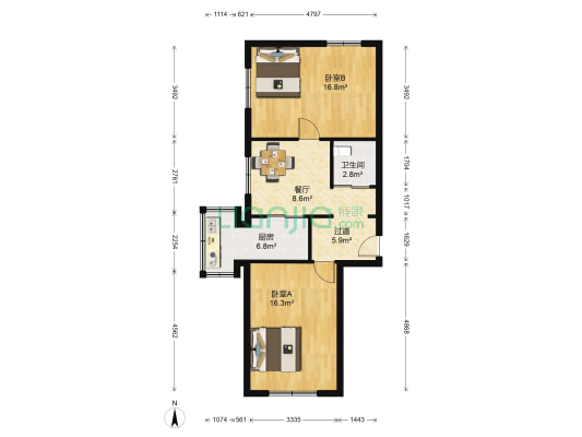 永发小区A区 2室1厅1卫 79平方