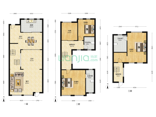 名仕豪庭(别墅） 4室2厅3卫 215平方