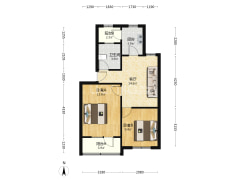 贾秀北路 南北通透大两居 中上楼层-涿州永济秀园户型图