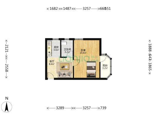 丽文小区  1室1厅1卫 40平方