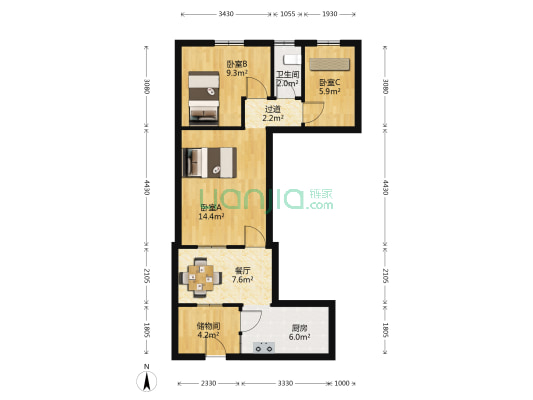 厚诚路26号 3室1厅1卫 47平方