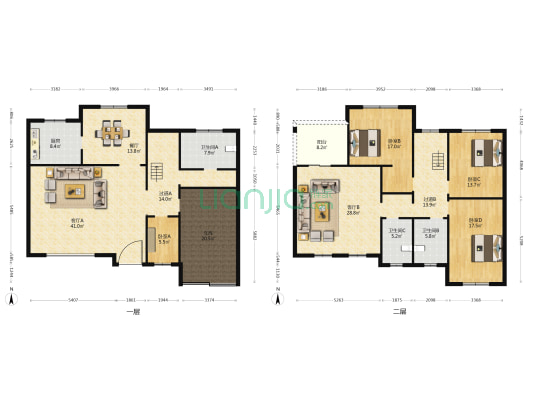 海滨花园别墅 4室3厅3卫 265平方