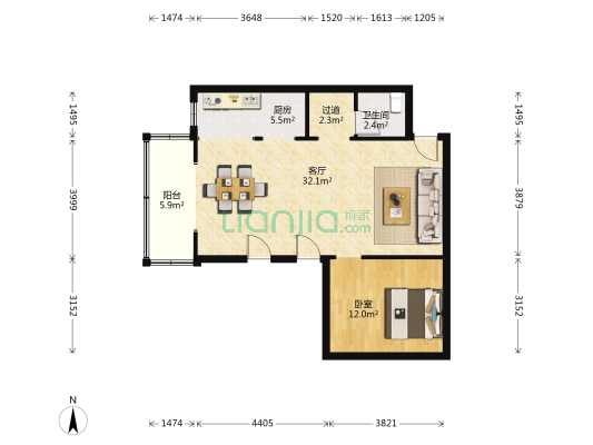 南秀村 1室1厅1卫 77平方