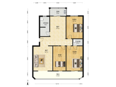 经典板楼，大三居，满五不唯一，南北通透，采光好，-涿州豪门庄园户型图