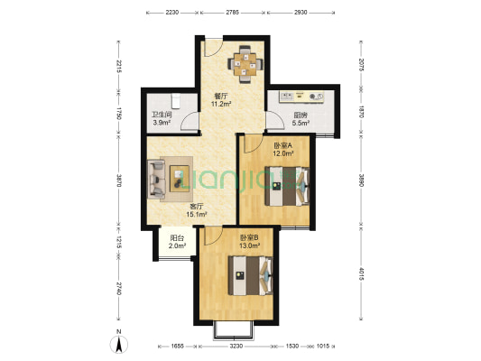 和顺嘉苑 2室2厅1卫 79平方