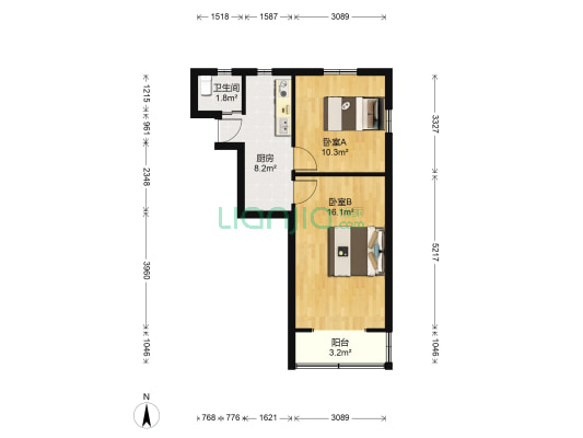 阜新路287弄 2室0厅1卫 53平方