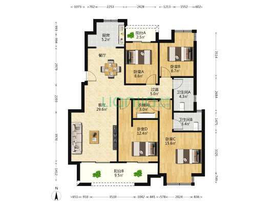 华邦观湖别院 4室1厅2卫 123平方
