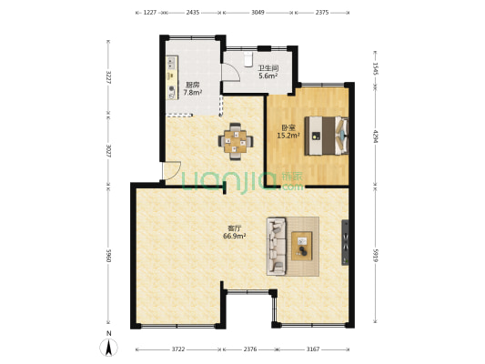 紫颖花园小区 1室1厅1卫 98平方