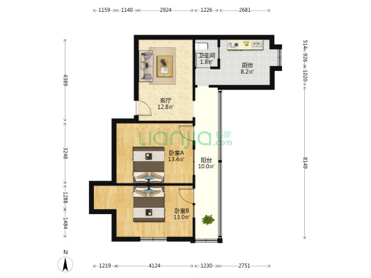 城建局宿舍（四经路7号） 2室1厅1卫 84平方