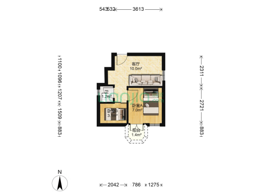 连云小区 2室1厅1卫 32平方