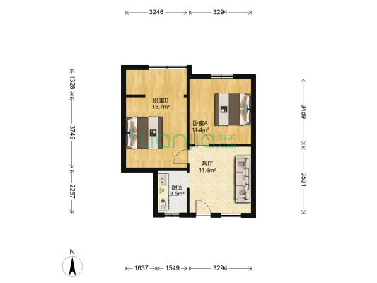 九华路2号 2室1厅0卫 51平方